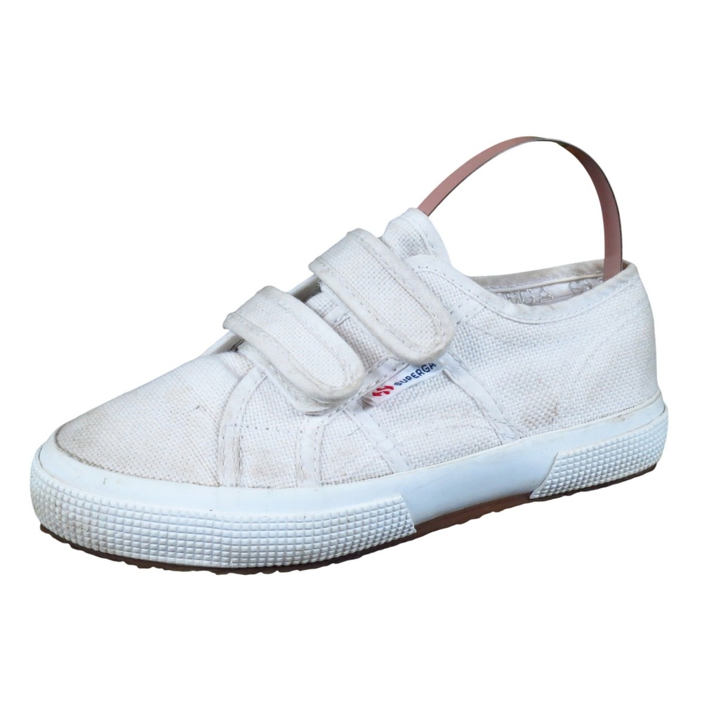 Superga 2750 Strap Kids Sneakers Size 30 Everyday Walking Shoes White Canvas